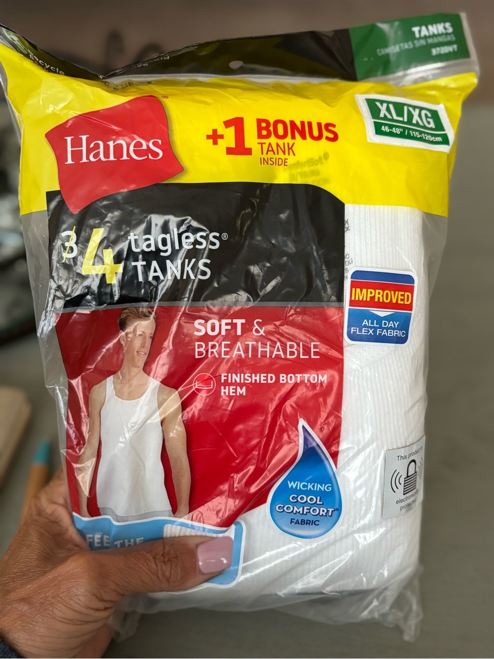Hanes White Tagless Tank Top - 3 Pack +1 Bonus